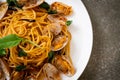 Stir Fried Spaghetti with Clams and Garlic and Chilli Royalty Free Stock Photo