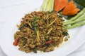 Stir-fried spicy minced beef.