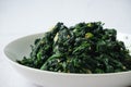 Stir fried spinach with garlic and chilli Royalty Free Stock Photo