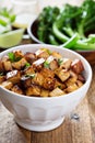 Stir fried tofu in a bowl Royalty Free Stock Photo