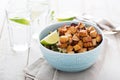 Stir fried tofu in a bowl Royalty Free Stock Photo