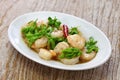 Stir-fried Tonkin jasmin flowers and shrimp