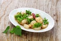 Stir-fried Tonkin jasmin flowers and shrimp