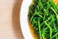 stir-fried vagatable fern with oyster sauce Royalty Free Stock Photo