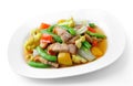 Stir fried vegetables in the white plate Royalty Free Stock Photo