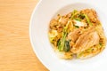 stir-fried vermicelli with vegetables and pork in sukiyaki sauce Royalty Free Stock Photo