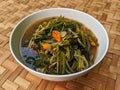Stir fried water spinach or kangkong, tumis kangkung or oseng kangkung, asian vegetable dish Royalty Free Stock Photo