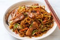 stir-fried yakisoba noodle with pork