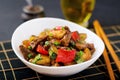 Stir fry beef, sweet peppers, zucchini Royalty Free Stock Photo