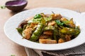 Stir fry chicken, green peas and green beans.. Asian style Royalty Free Stock Photo