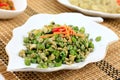Stir fry long bean with egg Royalty Free Stock Photo