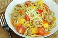 Stir-fry noodles with vegetables.
