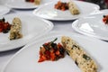 Stir fry tomato and mushroom with brown rice Royalty Free Stock Photo