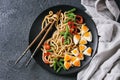 Stir fry udon noodles Royalty Free Stock Photo