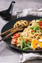 Stir fry udon noodles Royalty Free Stock Photo