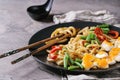 Stir fry udon noodles Royalty Free Stock Photo