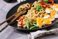 Stir fry udon noodles Royalty Free Stock Photo