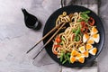 Stir fry udon noodles Royalty Free Stock Photo