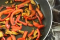 Stir fry vegetables in nonstick pan