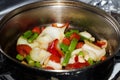 Stir Frying Vegetables In A Pan Up Close