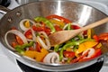 Stir Frying Vegetables in a Wok Royalty Free Stock Photo