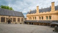 Inside the walls of the Stirling Castle in a cloudy summer afternoon, Scotland. Royalty Free Stock Photo