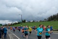 Lead Runners and Onlookers at the first Stirling Marathon Scotlans.