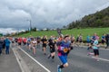 Stirling, Scotland, UK - April 29, 2018: Lead runners of the first Srirling marathon