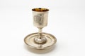 A stirling silver communion chalice to hold the wine during Holy