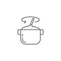 Stirring food in bowl vector icon symbol cooking isolated on white background