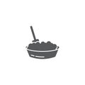 Stirring food in bowl vector icon symbol cooking isolated on white background