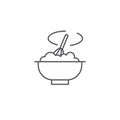 Stirring food in bowl vector icon symbol cooking isolated on white background