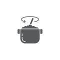 Stirring food in bowl vector icon symbol cooking isolated on white background