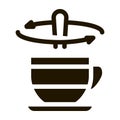 stirring spoon in cup of tea icon Vector Glyph Illustration