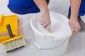 Stirring up paint Royalty Free Stock Photo