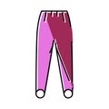 stirrup pants apparel color icon vector illustration