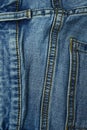 close up stitch on blue jeans textile Royalty Free Stock Photo