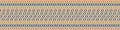 Stitch effect stripe vector seamless border. Hand drawn needlework looped needlework banner.Blue orange striped design