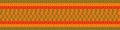 Stitch effect stripe vector seamless border. Hand drawn needlework looped needlework banner.Tropical red, green, orange