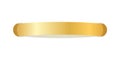 Stitch thread 3D. Gold sew seam, isolated white background. Bright golden ribbon stripe. Embroidery handmade border