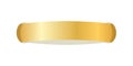 Stitch thread 3D. Gold sew seam, isolated white background. Bright golden ribbon stripe. Embroidery handmade border