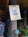 Stitch tiki tici lost sign Royalty Free Stock Photo