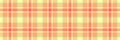 Stitched background tartan textile, linear check vector texture. Cosy pattern plaid fabric seamless in orange and yellow colors