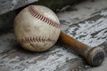 Stitched Baseball bat ball. Generate Ai Royalty Free Stock Photo