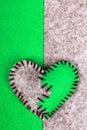 Stitched broken felt heart Royalty Free Stock Photo