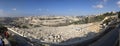 Jerusalem in Israel with view from the Mount of Olives to the Dome of the Rock and Hebrew Cemetery Royalty Free Stock Photo