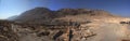 Panoramic view of Qmran on the Dead Sea in Israel Manuscripts blue sky landscape Royalty Free Stock Photo