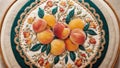 Stitched Sweetness Celebrating National Peach Pie Day in Thread and Fabric.AI Generated