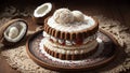 Stitched Sweetness Coconut Flakes Ice Cream Sandwich.AI Generated