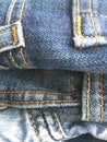 Stitched vintage retro jeans closely. Denim abstraction. Royalty Free Stock Photo